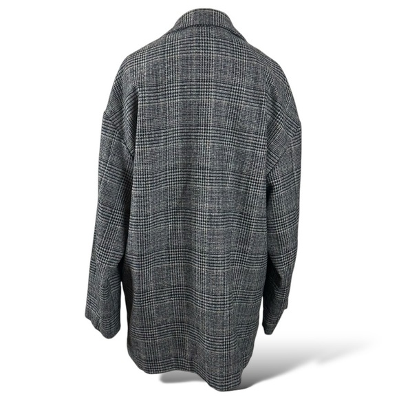 Black Swan Retro 90s Oversized Glen Check Plaid Wool Blazer Size Small Academia - Picture 4 of 8